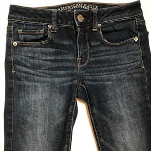 SuperStretch Dark Wash American Eagle Skinny Jeans